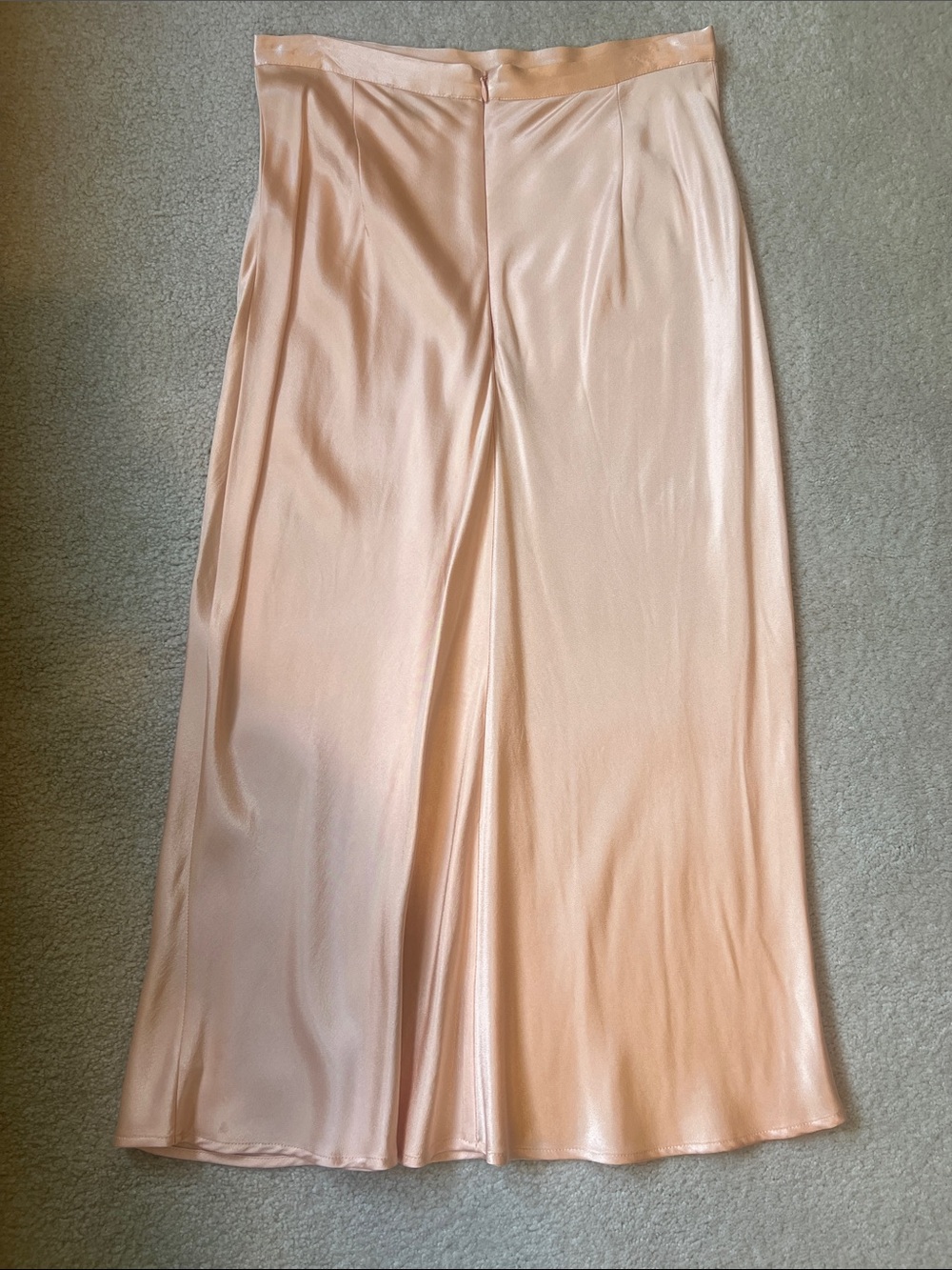Rouje Pale Blush Satin Maxi Skirt - Picture 3 of 4